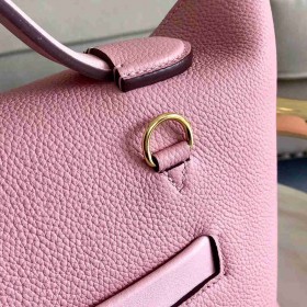 Hermes 24/24 29 Bag In Red Clemence Calfskin