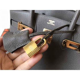 Hermes Birkin 30 Handmade Bag In Ardoise Clemence Leather
