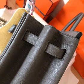 Hermes Birkin 35 Handmade Bag In Ardoise Clemence Leather