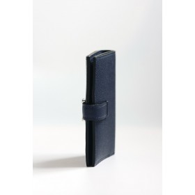 Hermes Bearn Compact Handmade Wallet in Blue Saphir Epsom Calfskin