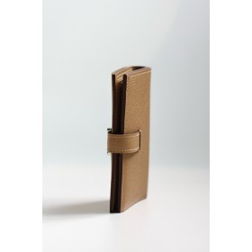 Hermes Bearn Compact Handmade Wallet in Chai Epsom Calfskin