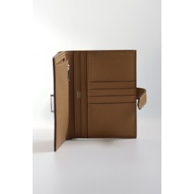 Hermes Bearn Compact Handmade Wallet in Chai Epsom Calfskin