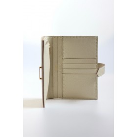 Hermes Bearn Compact Handmade Wallet in Craie Chevre Mysore Goatskin