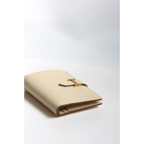 Hermes Bearn Compact Handmade Wallet in Craie Epsom Calfskin