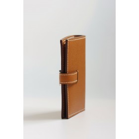 Hermes Bearn Compact Handmade Wallet in Gold Epsom Calfskin