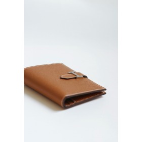 Hermes Bearn Compact Handmade Wallet in Gold Epsom Calfskin