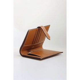 Hermes Bearn Compact Handmade Wallet in Gold Epsom Calfskin