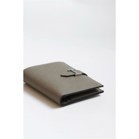 Hermes Bearn Compact Handmade Wallet in Gris Asphalt Epsom Calfskin