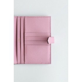 Hermes Bearn Compact Handmade Wallet in Mauve Sylvestre Epsom Calfskin