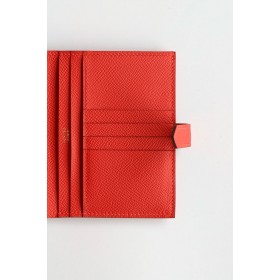Hermes Bearn Compact Handmade Wallet in Red Epsom Calfskin