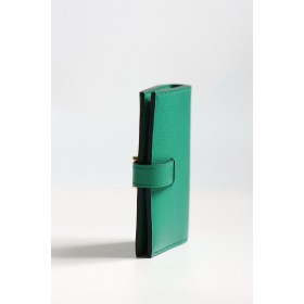Hermes Bearn Compact Handmade Wallet in Vert Jade Chevre Mysore Goatskin