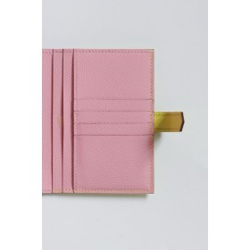 Hermes Bearn Compact Verso Handmade Wallet in Lime Epsom Calfskin