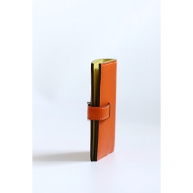 Hermes Bearn Compact Verso Handmade Wallet in Orange Epsom Calfskin