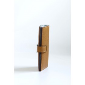 Hermes Bearn Compact Verso Handmade Wallet in Sesame Epsom Calfskin
