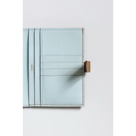 Hermes Bearn Compact Verso Handmade Wallet in Sesame Epsom Calfskin