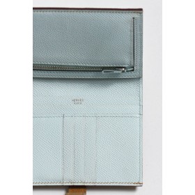 Hermes Bearn Compact Verso Handmade Wallet in Sesame Epsom Calfskin