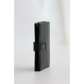 Hermes Bearn Compact Wallet in Black Matte Alligator Leather
