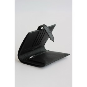 Hermes Bearn Compact Wallet in Black Matte Alligator Leather