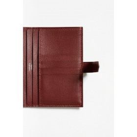 Hermes Bearn Compact Wallet in Bordeaux Shiny Alligator Leather