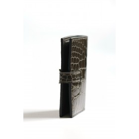 Hermes Bearn Compact Wallet in Graphite Shiny Alligator Leather