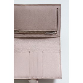 Hermes Bearn Compact Wallet in Mauve Pale Matte Alligator Leather
