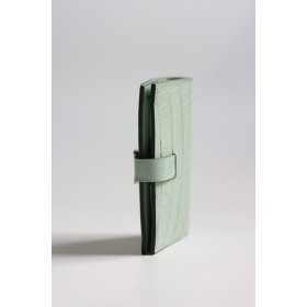 Hermes Bearn Compact Wallet in Vert Deau Matte Alligator Leather