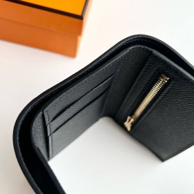 Hermes Bearn Tri-fold Handmade Wallet in Black Epsom Leather
