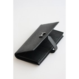 Hermes Bearn Long Handmade Wallet in All Black