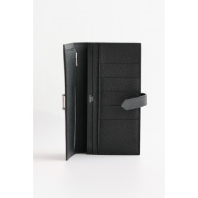 Hermes Bearn Long Handmade Wallet in Black Epsom Calfskin