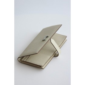Hermes Bearn Long Handmade Wallet in Craie Epsom Calfskin