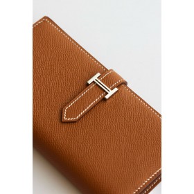 Hermes Bearn Long Handmade Wallet in Gold Epsom Calfskin