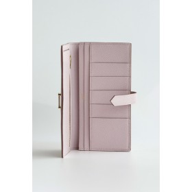 Hermes Bearn Long Handmade Wallet in Mauve Pale Epsom Calfskin