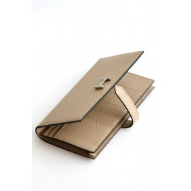 Hermes Bearn Long Handmade Wallet in Trench Epsom Calfskin