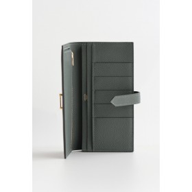 Hermes Bearn Long Handmade Wallet in Vert Amande Epsom Calfskin