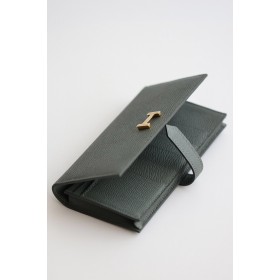 Hermes Bearn Long Handmade Wallet in Vert Amande Epsom Calfskin
