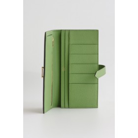 Hermes Bearn Long Handmade Wallet in Vert Criquet Epsom Calfskin