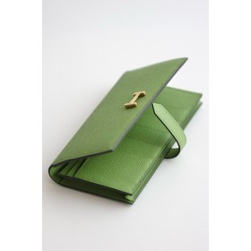 Hermes Bearn Long Handmade Wallet in Vert Criquet Epsom Calfskin