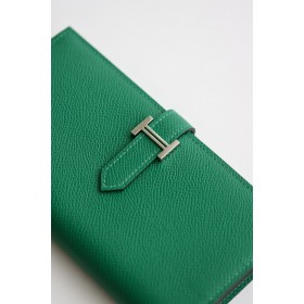 Hermes Bearn Long Handmade Wallet in Vert Vertigo Epsom Calfskin