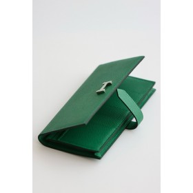 Hermes Bearn Long Handmade Wallet in Vert Vertigo Epsom Calfskin