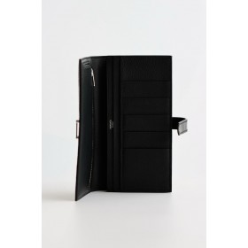 Hermes Bearn Long Wallet in Black Shiny Alligator Leather