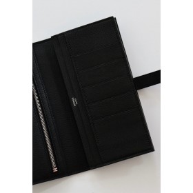 Hermes Bearn Long Wallet in Black Shiny Alligator Leather