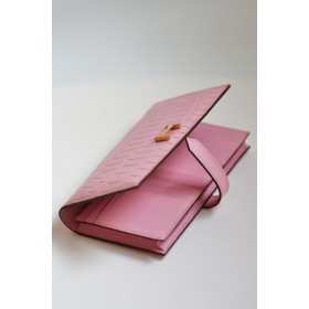Hermes Bearn Long Wallet in Pink Matte Alligator Leather