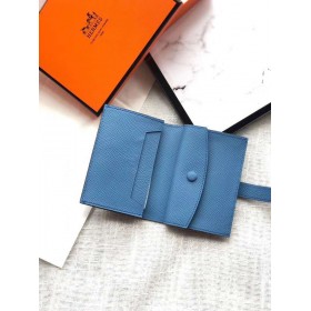 Hermes Bearn Mini Wallet In Sky Blue Epsom Leather