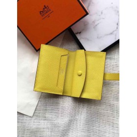 Hermes Bearn Mini Wallet In Yellow Epsom Leather