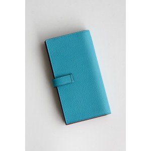 Hermes Bearn Verso Long Wallet in Blue du Nord Epsom Calfskin