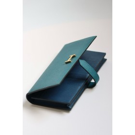 Hermes Bearn Verso Long Wallet in Vert Bosphore Epsom Calfskin