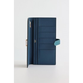 Hermes Bearn Verso Long Wallet in Vert Bosphore Epsom Calfskin