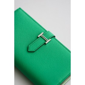 Hermes Bearn Verso Long Wallet in Vert Comics Epsom Calfskin