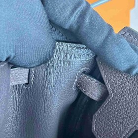 Hermes Birkin 25 Retourne Handmade Bag in Chocolat Clemence Leather