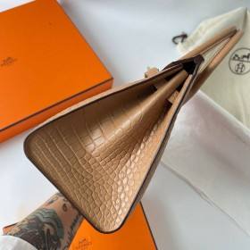 Hermes Birkin 25 Sellier Handmade Bag in Chai Matte Alligator Leather